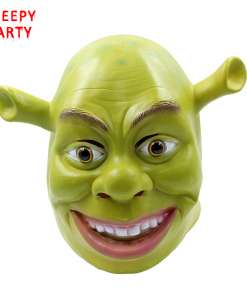 roheline mask suure naeratuse ja kõrvadega