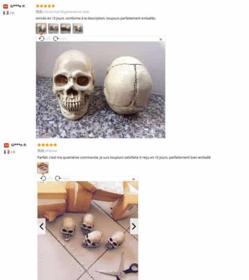 kaks väikest pealuu ornamenti hallil pinnal