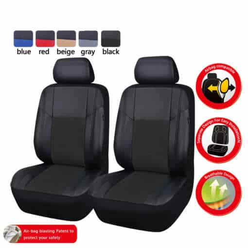 mustad nahast istmekatted auto esiistmetele koos peatoega