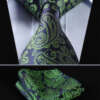 tumesinine siidlips roheliste paisley mustritega
