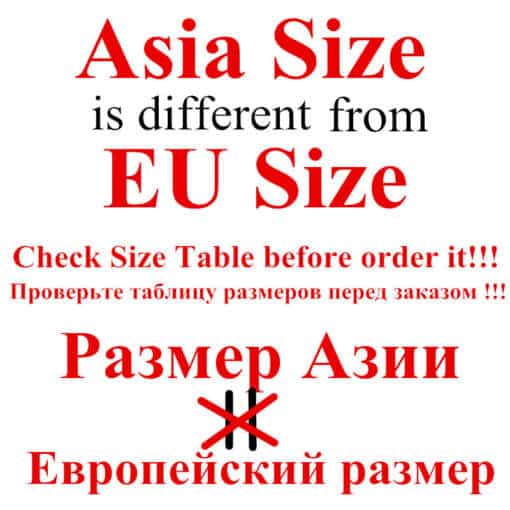 suuruste erinevuse hoiatus aasia ja euroopa suuruste vahel