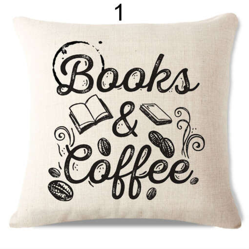 beež diivanipadjakate musta tekstiga books & coffee