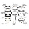 gooti-stiilis mustad nahast ja pitsist kaelakeed erinevate detailidega