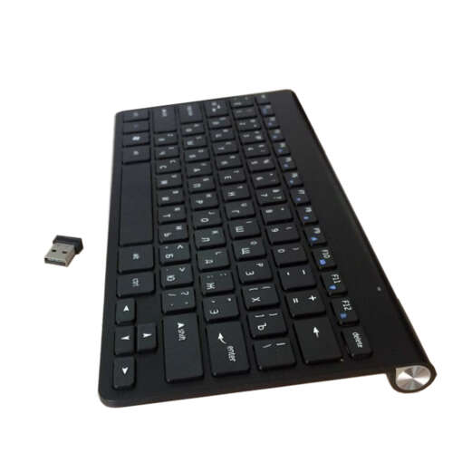 must juhtmevaba klaviatuur vene tähestikuga ja usb vastuvõtja