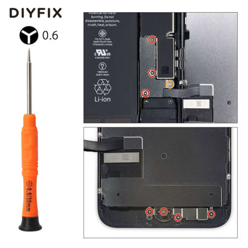 oranž kruvikeeraja ja iPhone'i sisemuse detailid