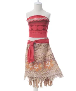 punane ja beež printsess Moana kostüüm mannekeenil
