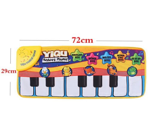 värviline mattklaver laste loomapiltidega, mõõtudega 72x29 cm