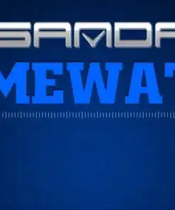 sinisel taustal kiri 'samda gamewatch'