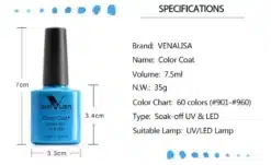 sinine UV/LED küünelakk musta korgiga