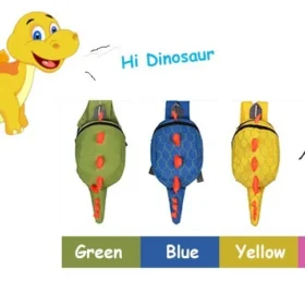 neli värvilist dinosauruse kujulist seljakotti lastele