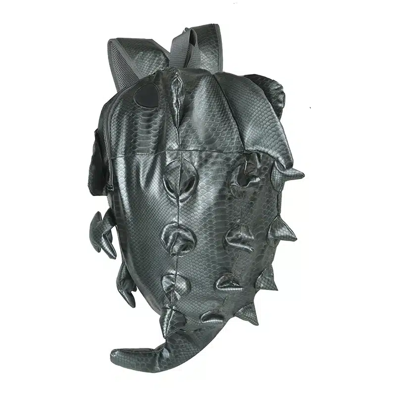 must 3D draakoni nahkne seljakott ogadega