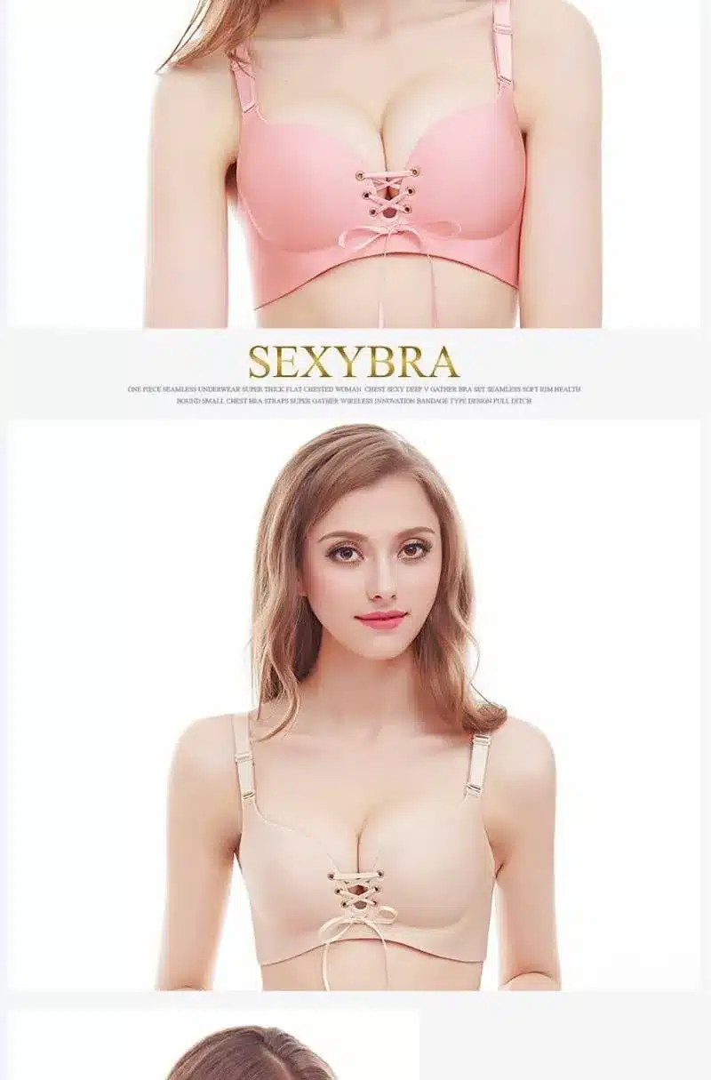 DeRuiLaDy 2016 New Brand Sexy Seamless LBBra Gather Adjustable Women Bra Seamless Underwear Lingerie Super Push Up Bra 8 Color 32