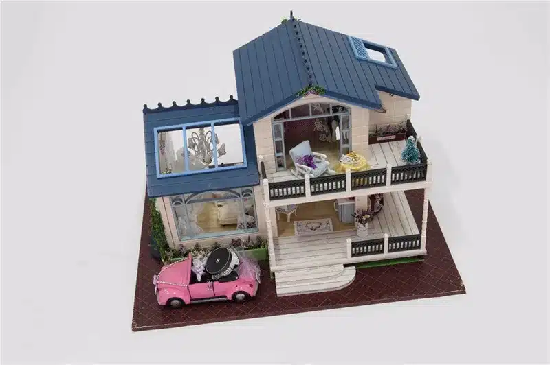 Kokkupandav miniatuurne romantiline nukumaja tüdrukutele | kujundav pilt e-kaubamaja pildikogust