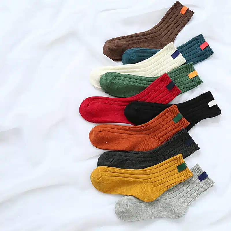 1Pair Fashion New Colorful Design Art Women's Socks Warm High Quality Autumn Winter Socks For Women Solid Color Female Socks 11