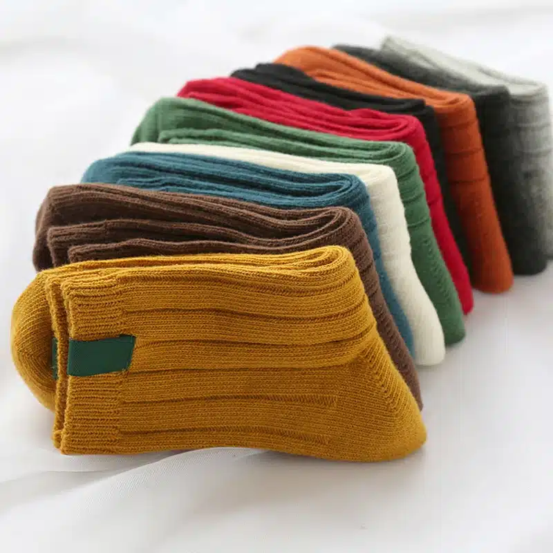 1Pair Fashion New Colorful Design Art Women's Socks Warm High Quality Autumn Winter Socks For Women Solid Color Female Socks 12