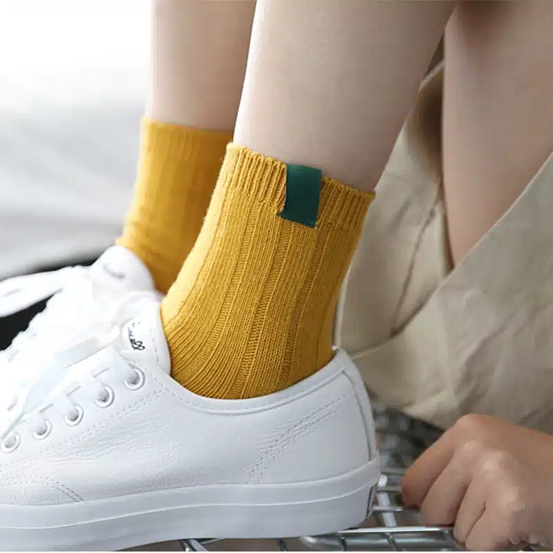 1Pair Fashion New Colorful Design Art Women's Socks Warm High Quality Autumn Winter Socks For Women Solid Color Female Socks 14