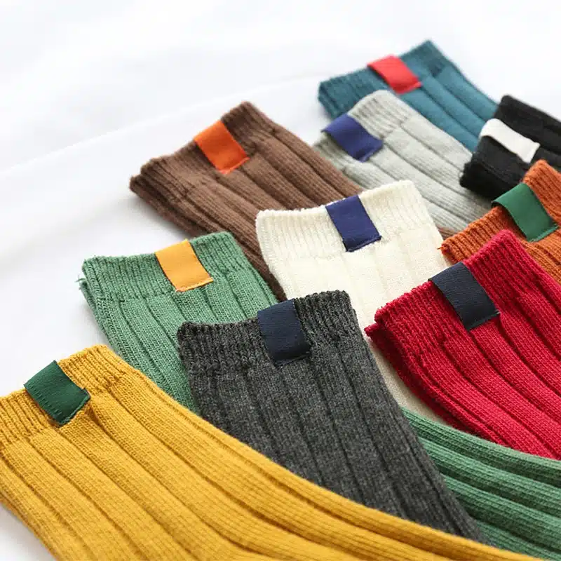 1Pair Fashion New Colorful Design Art Women's Socks Warm High Quality Autumn Winter Socks For Women Solid Color Female Socks 16