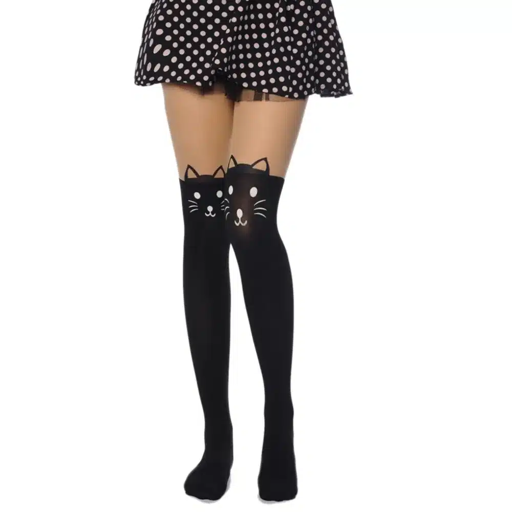 Tights Pantyhose Women Sexy Stockings Cat Pattern Print Cartoon 20 Style Spring&Autumn Mock Medias Pantis Woman Collant Femme 12