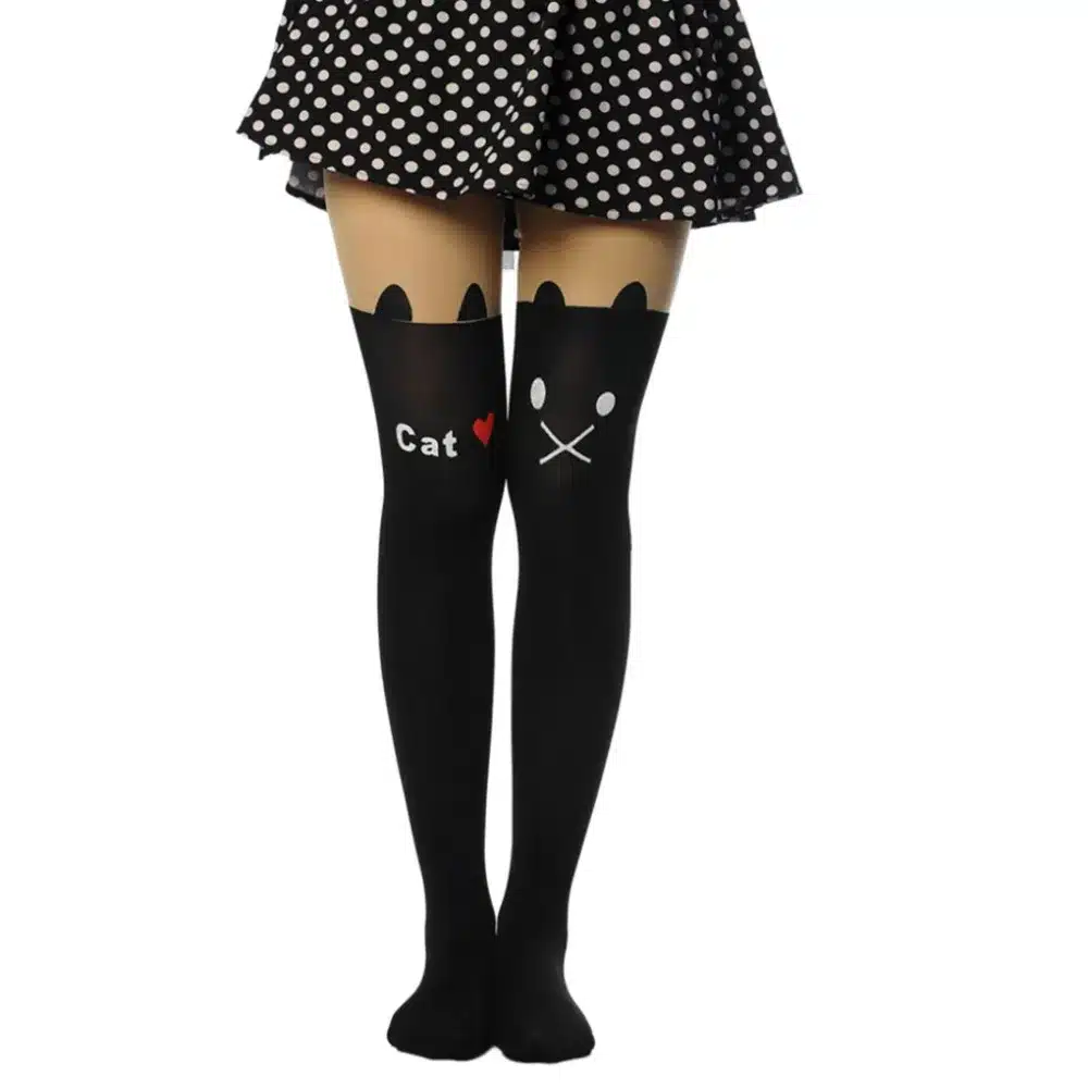 Tights Pantyhose Women Sexy Stockings Cat Pattern Print Cartoon 20 Style Spring&Autumn Mock Medias Pantis Woman Collant Femme 13