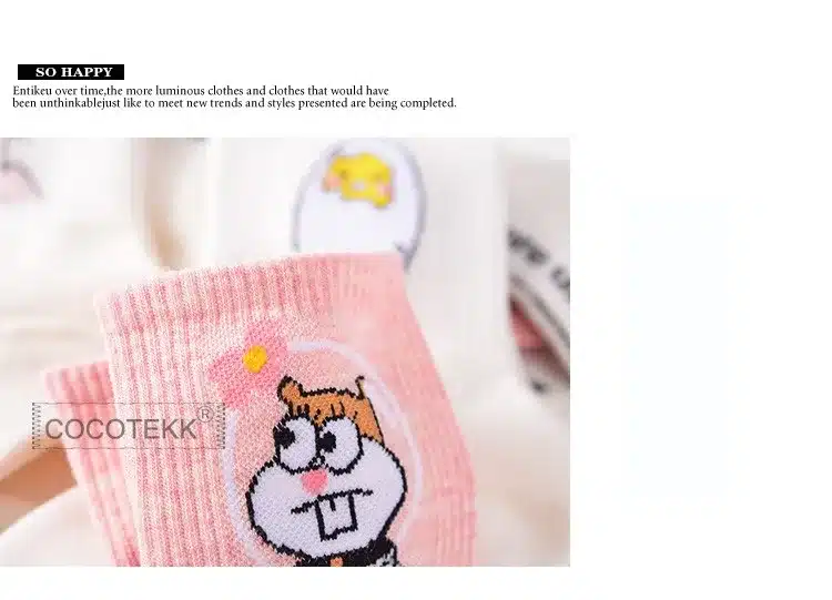 Elegant Lovely Cartoon Sweet Cotton Women Socks Cute Animals Character Ladies and Female Socks Fashion Casual Short Socks Men 17