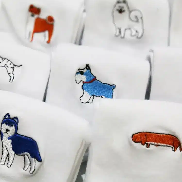 cute animal husky embroidery women cotton white socks lovely dog Jacquard female pure color socks funny kawaii pug meias soks 5