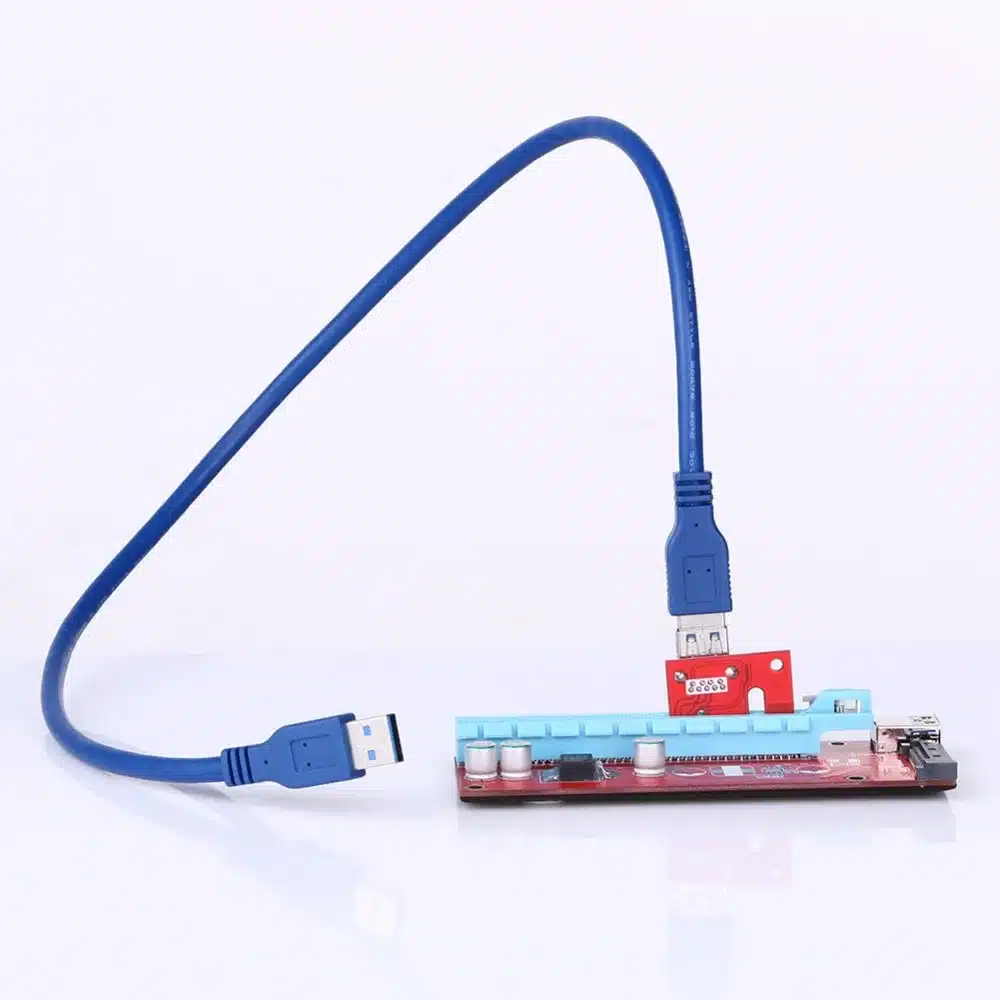 PCIe PCI-E PCI Express Riser Card 1x to 16x USB 3.0 Data Cable SATA to 4pin IDE Molex Power Supply 30cm/60cm for BTC, LTC, ETH 7