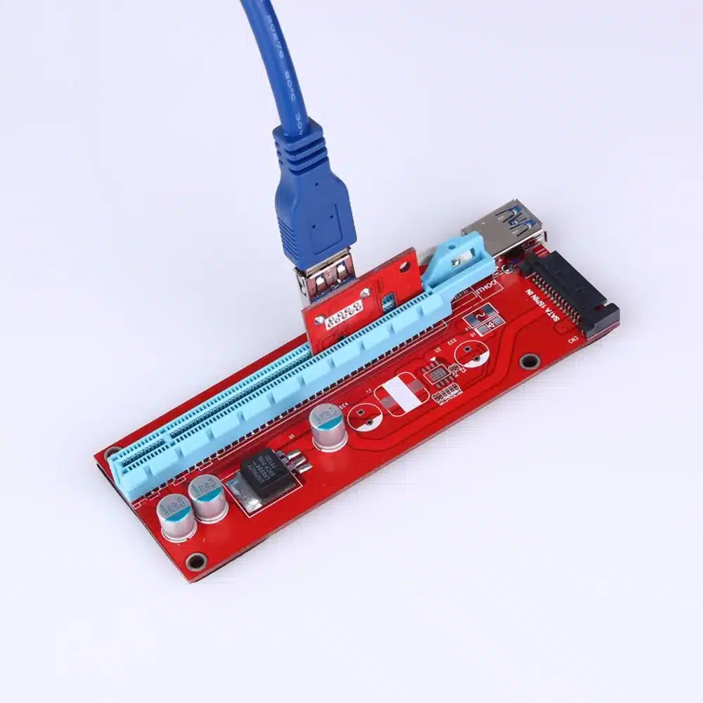 PCIe PCI-E PCI Express Riser Card 1x to 16x USB 3.0 Data Cable SATA to 4pin IDE Molex Power Supply 30cm/60cm for BTC, LTC, ETH 8