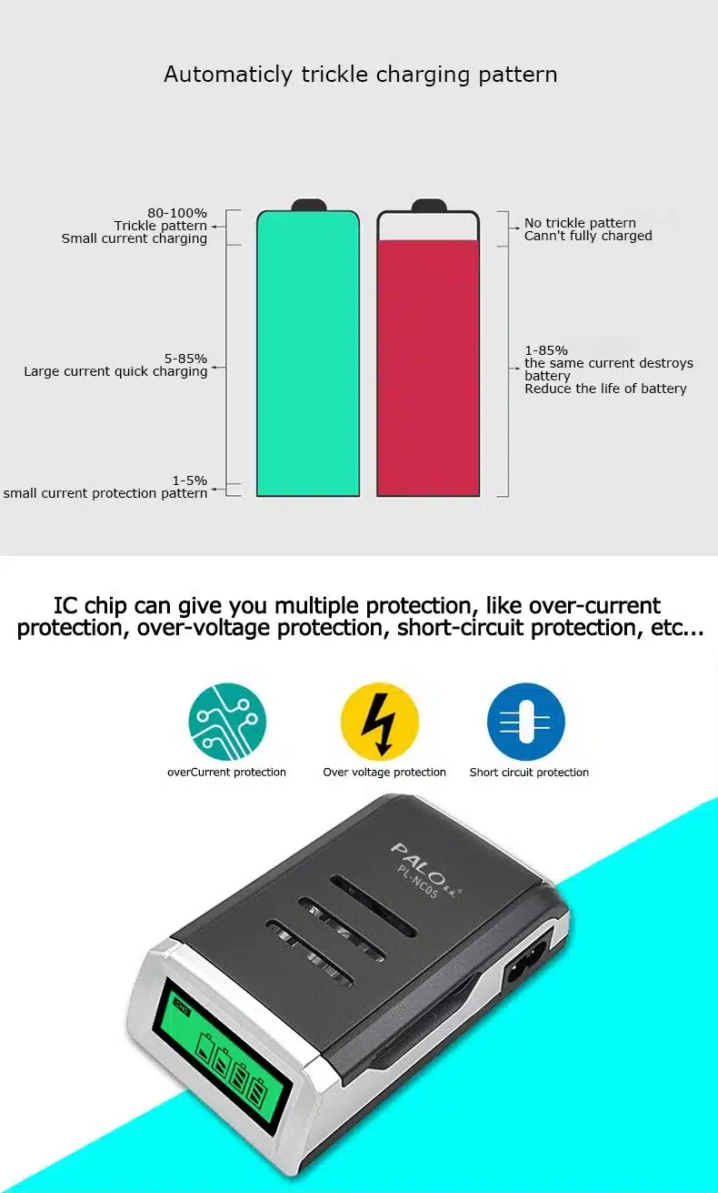 LCD Display With 4 Slots Smart Intelligent Battery Charger For AA / AAA NiCd NiMh Rechargeable Batteries 23