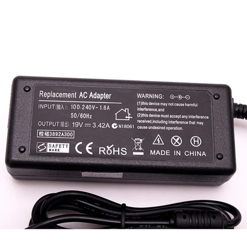 19V 3.42A 5.5X2.5mm Laptop Charger AC Adapter Power Supply For Acer Asus laptop A43E X43BU S-7200 SADP-65KB Portable Charger 10