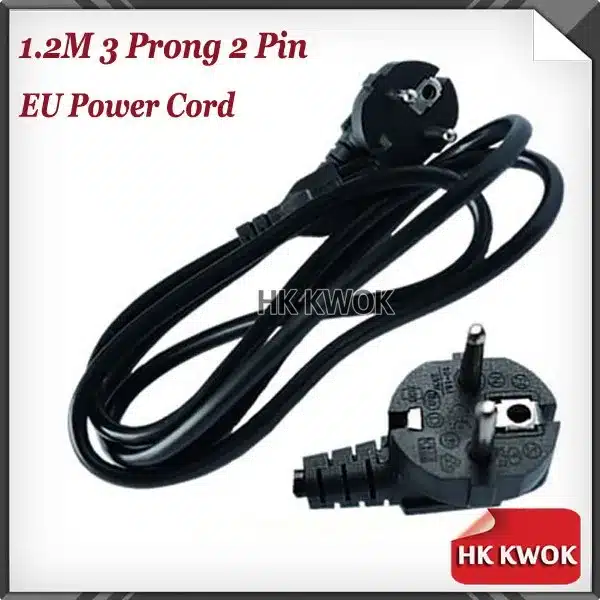 1.2M 3 Prong EU Plug Laptop PC AC Power Cord Cable For Toshiba HP Acer Asus Dell Samsung Laptop Adapter Charger Charger Wire 12