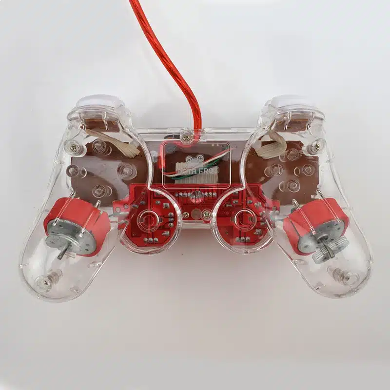 3 Colors Transparent LED Wired USB Gamepad Double Vibration Joystick Game Controller Joypad For PC Laptop For Win7/10/XP Clear 6