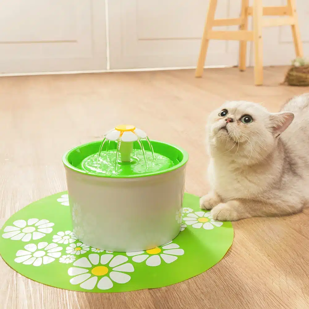 Fashion Automatic 1.6L Flower Style Dog Cat Kitten Water Drinking Pet Fountain Pet Bowl Drink Dish Filter Orange/Blue/Green 15