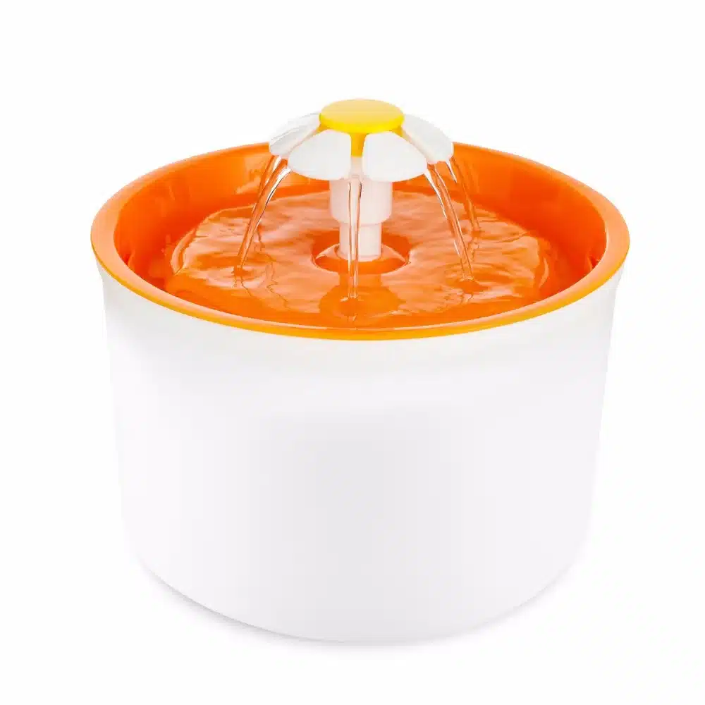 Fashion Automatic 1.6L Flower Style Dog Cat Kitten Water Drinking Pet Fountain Pet Bowl Drink Dish Filter Orange/Blue/Green 18