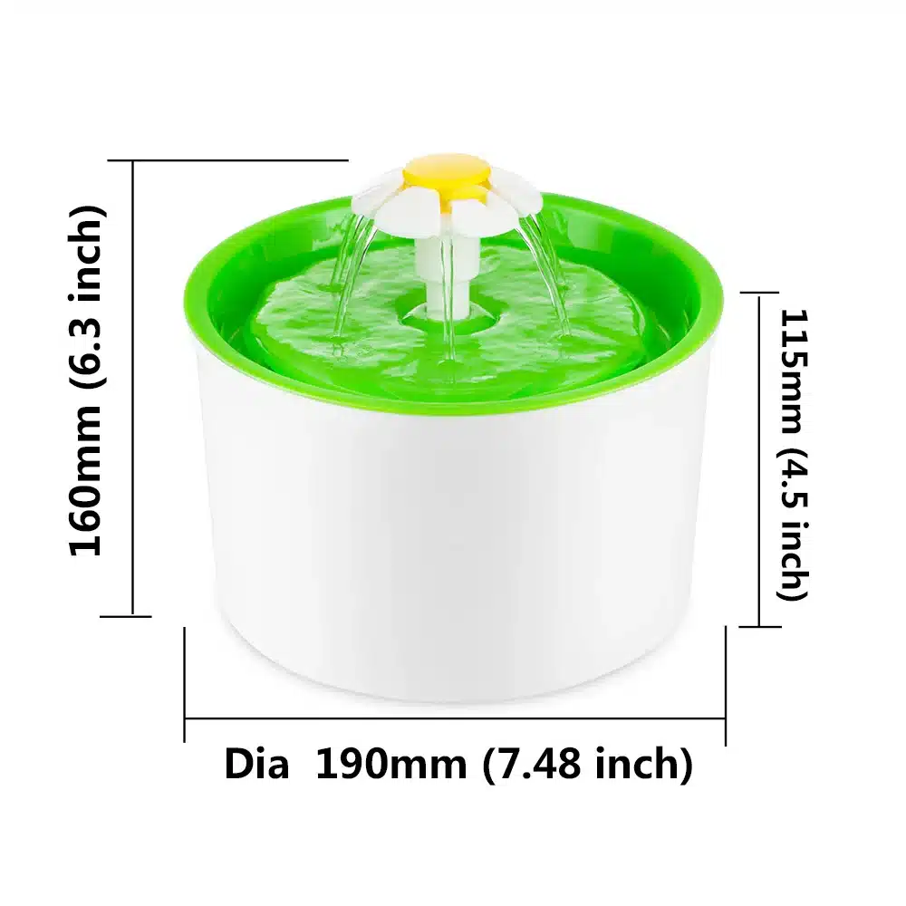 Fashion Automatic 1.6L Flower Style Dog Cat Kitten Water Drinking Pet Fountain Pet Bowl Drink Dish Filter Orange/Blue/Green 20