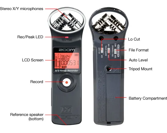 Ulanzi ZOOM H1 Handy Recorder Digital camera Audio Recorder Stereo Microphone for Interview SLR Recording Microphone Pen Handy 9