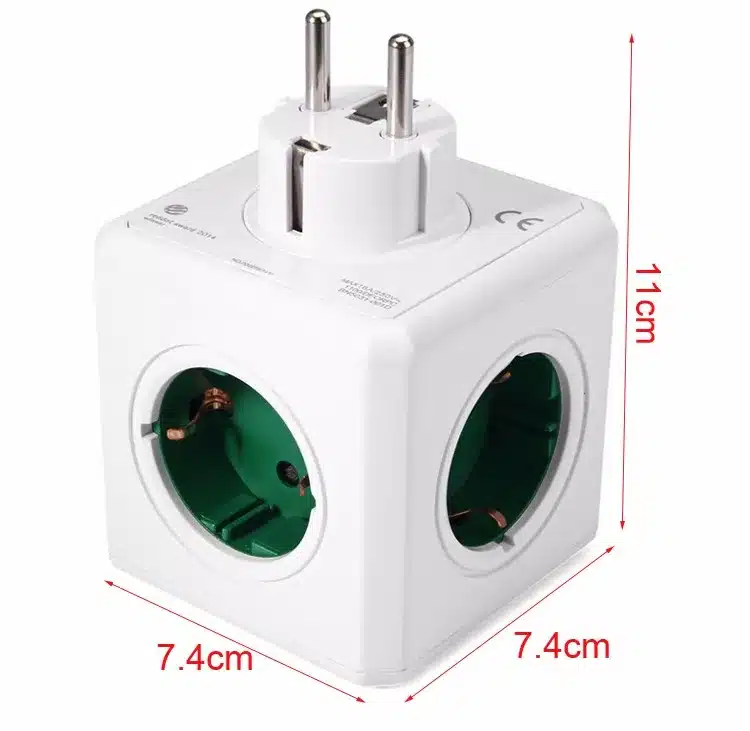 Allocacoc Charging Dock Original PowerCube Socket EU Plug 5 Outlets Adapter-16A 250V 3680w Power Cube 6
