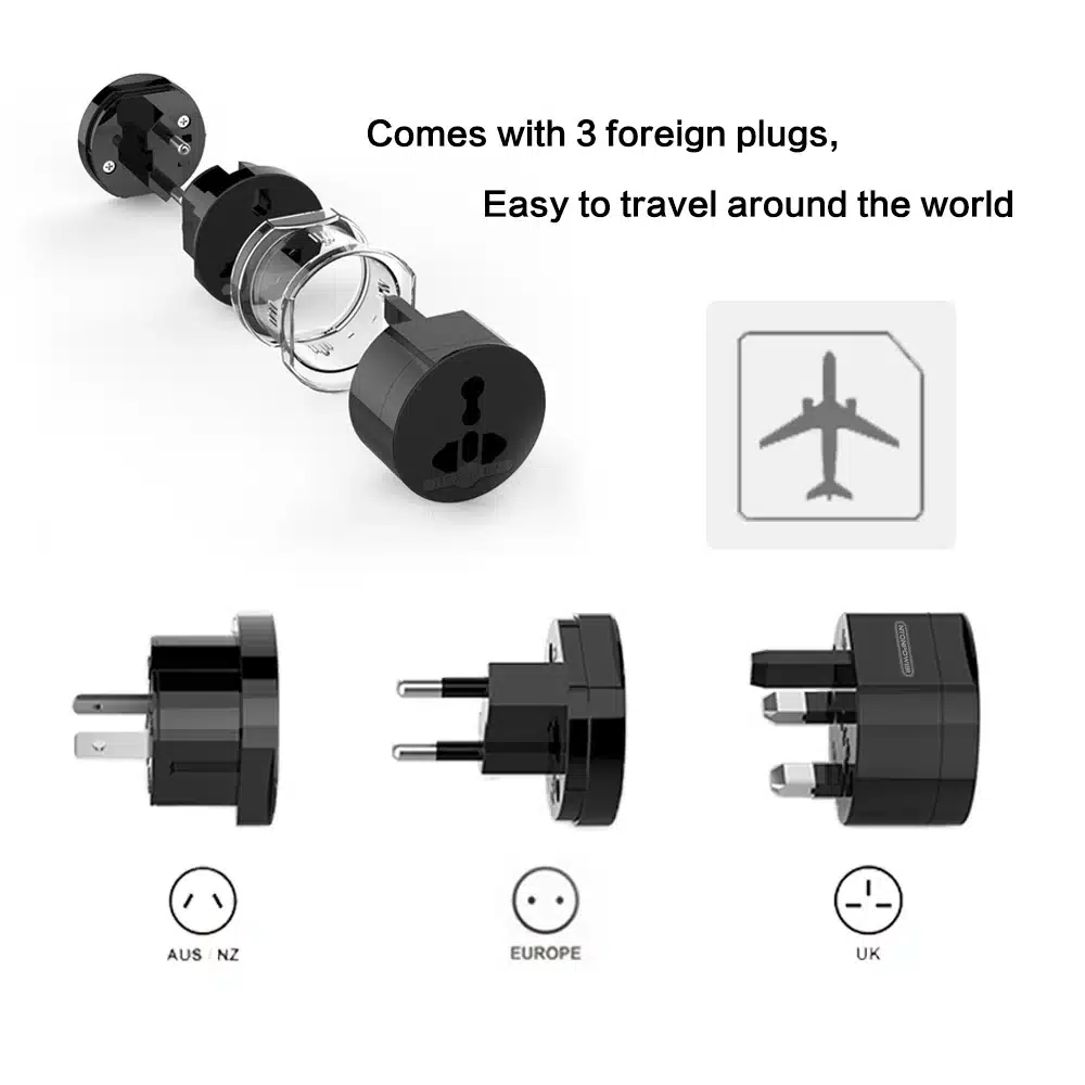NTONPOWER UTA Universal Electrical Plug Adapter Travel Power Socket Converter Outlet All in One Worldwide Use for US/ UK/ EU/ AU 11