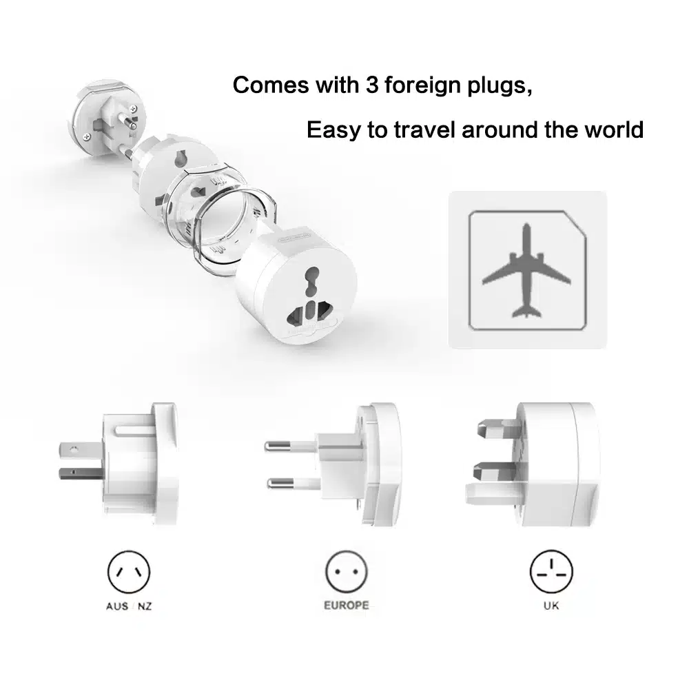 NTONPOWER UTA Universal Electrical Plug Adapter Travel Power Socket Converter Outlet All in One Worldwide Use for US/ UK/ EU/ AU 12