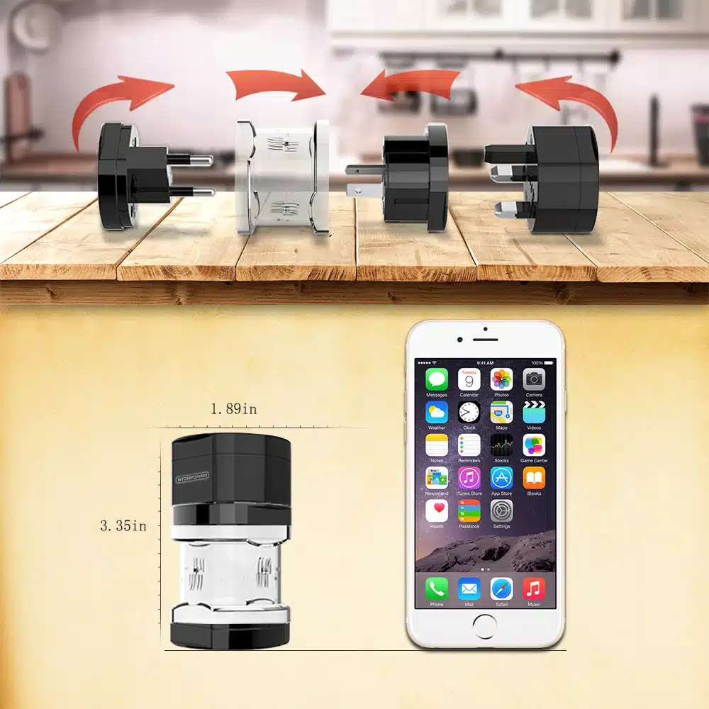 NTONPOWER UTA Universal Electrical Plug Adapter Travel Power Socket Converter Outlet All in One Worldwide Use for US/ UK/ EU/ AU 13