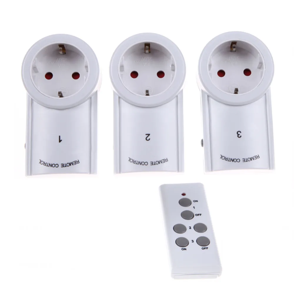 High Quality EU/US 3 Pack Wireless Remote Control Power Outlet Light Switch Plug Socket Smart Home Remote Switcher Outlet Socket 11