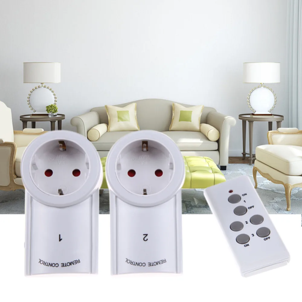 High Quality EU/US 3 Pack Wireless Remote Control Power Outlet Light Switch Plug Socket Smart Home Remote Switcher Outlet Socket 12