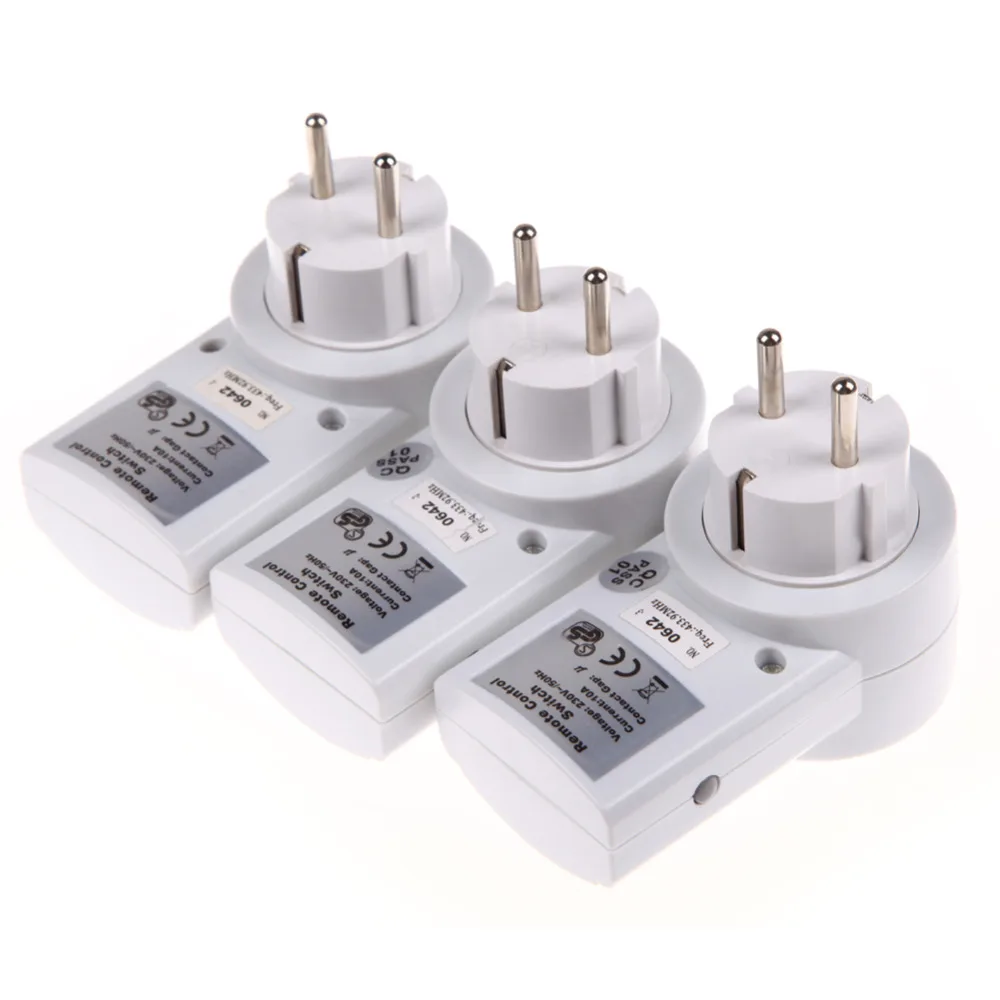 High Quality EU/US 3 Pack Wireless Remote Control Power Outlet Light Switch Plug Socket Smart Home Remote Switcher Outlet Socket 14