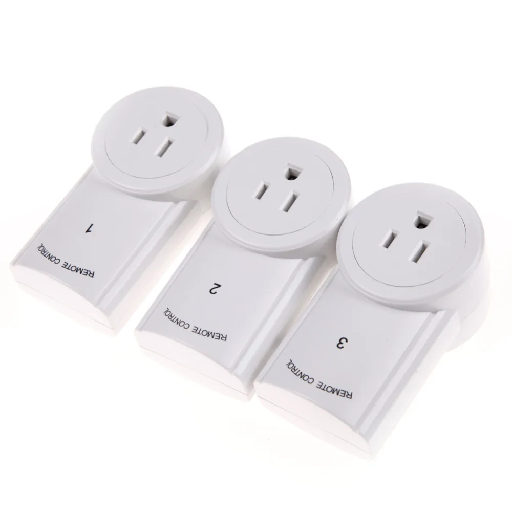 High Quality EU/US 3 Pack Wireless Remote Control Power Outlet Light Switch Plug Socket Smart Home Remote Switcher Outlet Socket 19