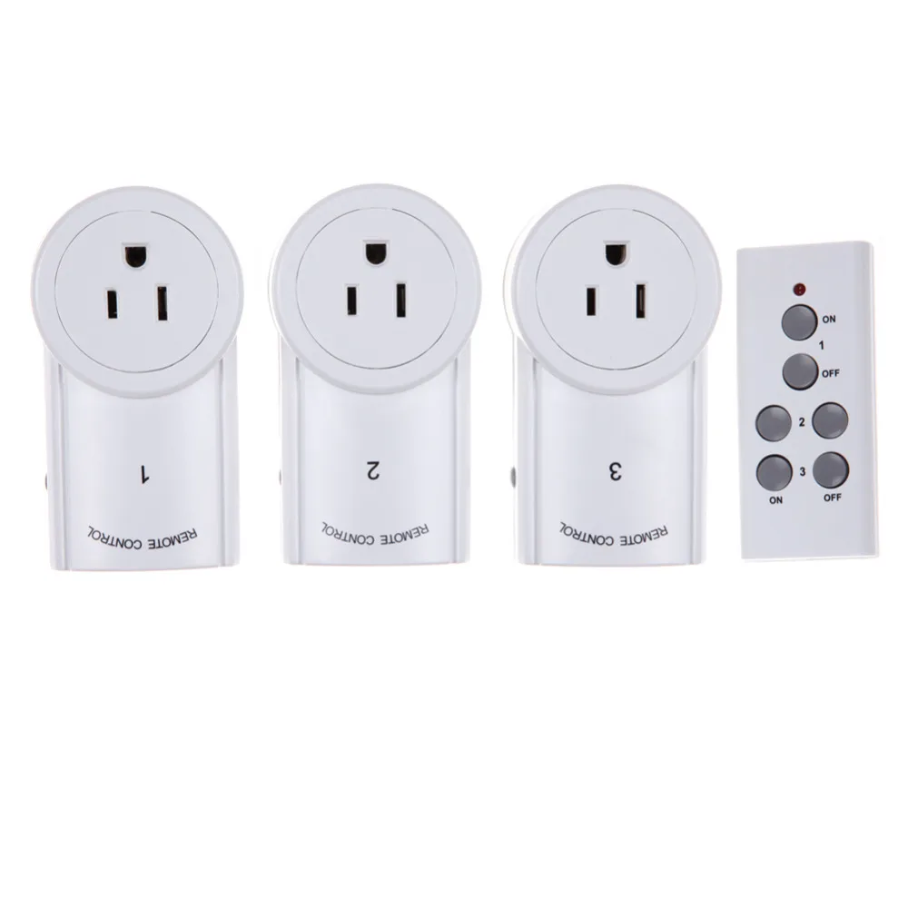 High Quality EU/US 3 Pack Wireless Remote Control Power Outlet Light Switch Plug Socket Smart Home Remote Switcher Outlet Socket 23