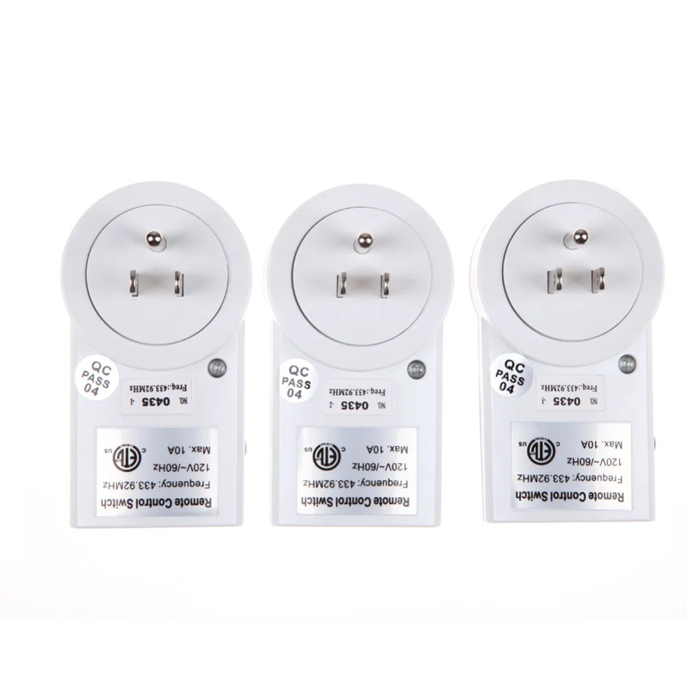 High Quality EU/US 3 Pack Wireless Remote Control Power Outlet Light Switch Plug Socket Smart Home Remote Switcher Outlet Socket 24