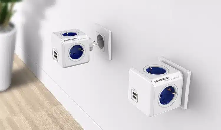 Allocacoc Smart Home PowerCube Socket EU Plug 4 Outlets 2 USB Ports Adapter Power Strip Extension Adapter Multi Switched Socket 10
