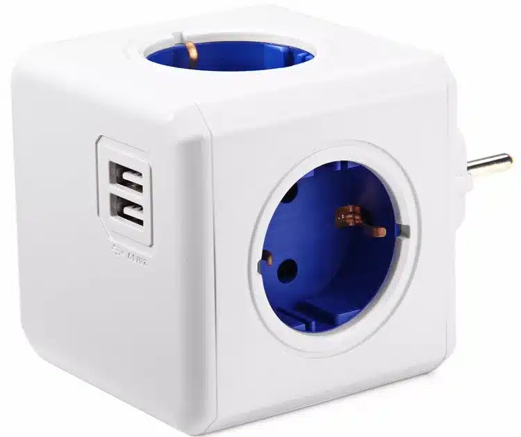 Allocacoc Smart Home PowerCube Socket EU Plug 4 Outlets 2 USB Ports Adapter Power Strip Extension Adapter Multi Switched Socket 16