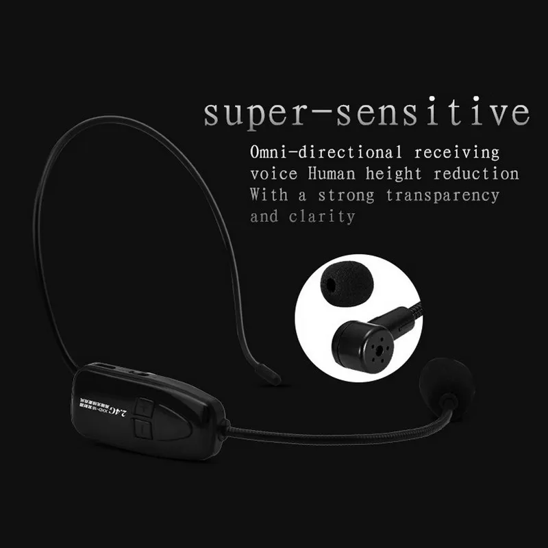 2.4G Wireless Microphone Speech Headset Megaphone Radio Mic For Loudspeaker Teaching Meeting Guide Mic With 6.5mm Adapter L3EF 8