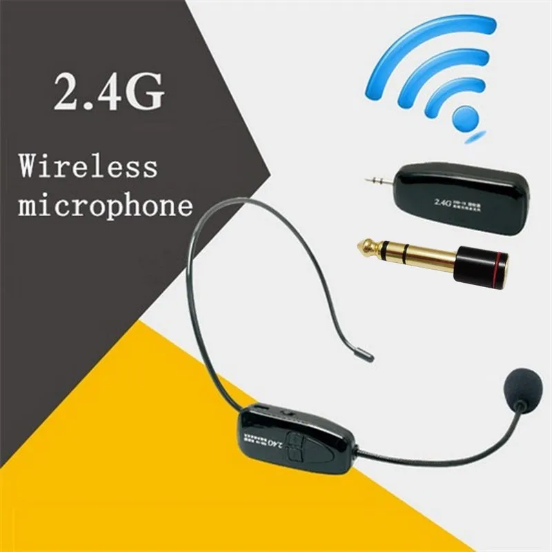 2.4G Wireless Microphone Speech Headset Megaphone Radio Mic For Loudspeaker Teaching Meeting Guide Mic With 6.5mm Adapter L3EF 10