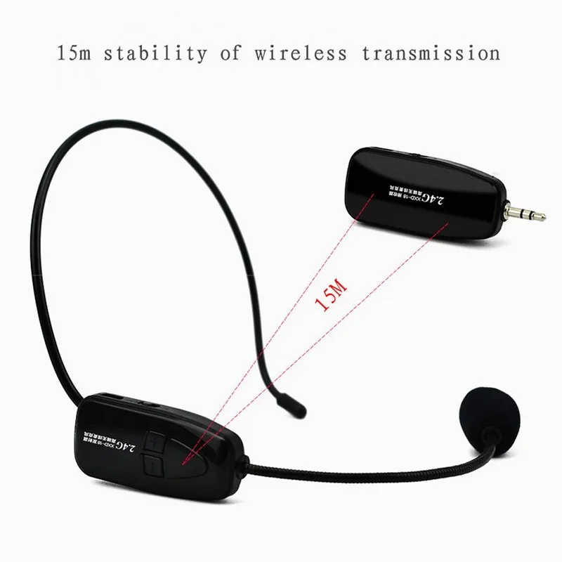 2.4G Wireless Microphone Speech Headset Megaphone Radio Mic For Loudspeaker Teaching Meeting Guide Mic With 6.5mm Adapter L3EF 13